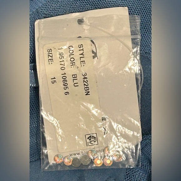 Blondie Nites by Stacy Sklar Sleeveless Beaded Prom Dress - Blue - 15 - NWT - Picture 8 of 9